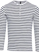 Premier PR 218 Pánské tričko s rolovatelnými dl. rukávy 39.0218 white/navy
