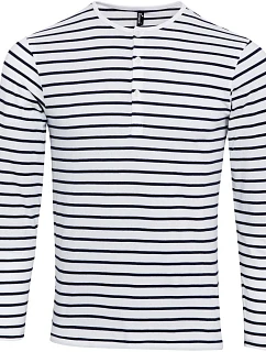 PR 218 Pánské tričko s dl. rukávy white/navy model 22476457 - Premier