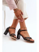 Dámské sandály na podpatku černé Pyrrette