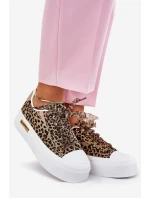 Dámské Tenisky Na Masivní Platformě S Ozdobným Šněrováním Leopardí Hnědé Zidora Dámské Tenisky Na Masivní Platformě S Ozdobným Šněrováním Leopardí Hnědé Zidora