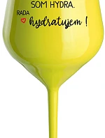 SOM HYDRA. RADA HYDRATUJEM! - žltý nerozbitný pohár na víno 470 ml