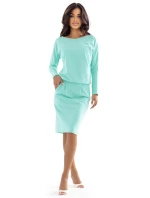 Teplákové šaty s kapsami 189-12 mint - Numoco Teplákové šaty s kapsami 189-12 mint - Numoco