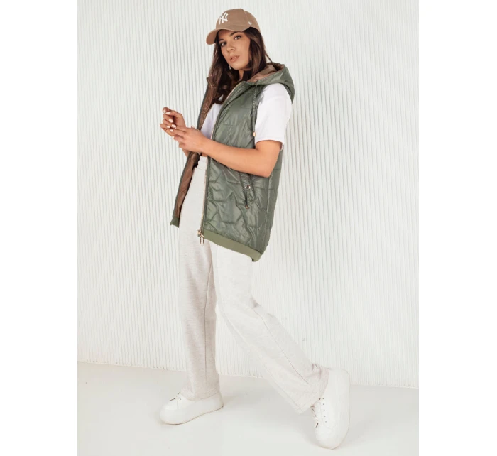 Dámská prošívaná vesta zelená Dstreet model 21972298 - FashionStreet