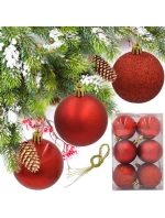 DEKORATIVNÍ PLASTOVÁ CETKA 12KS 60MM ČERVENÁ