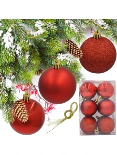 DEKORATIVNÍ PLASTOVÁ CETKA 12KS 60MM ČERVENÁ