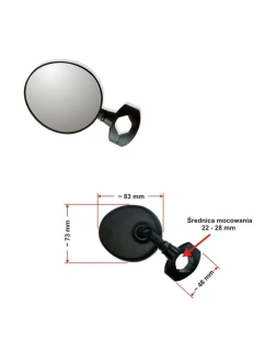 Zrcátko AJS MINI s objímkou černé