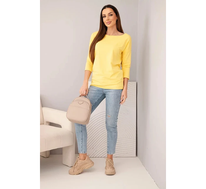 Dámská halenka s lodičkovým výstřihem žlutá