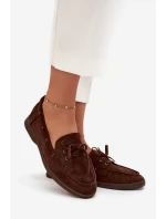 Polobotky Mokasiny Dámské Ploché S Čokoládové model 21709698 - Boto
