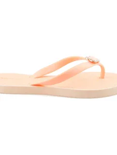 Elegantní oranžové žabky s ozdobou