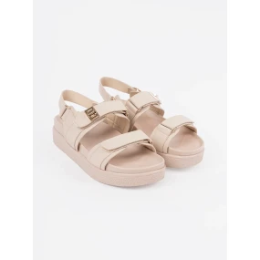 Designové  sandály dámské hnědé platforma