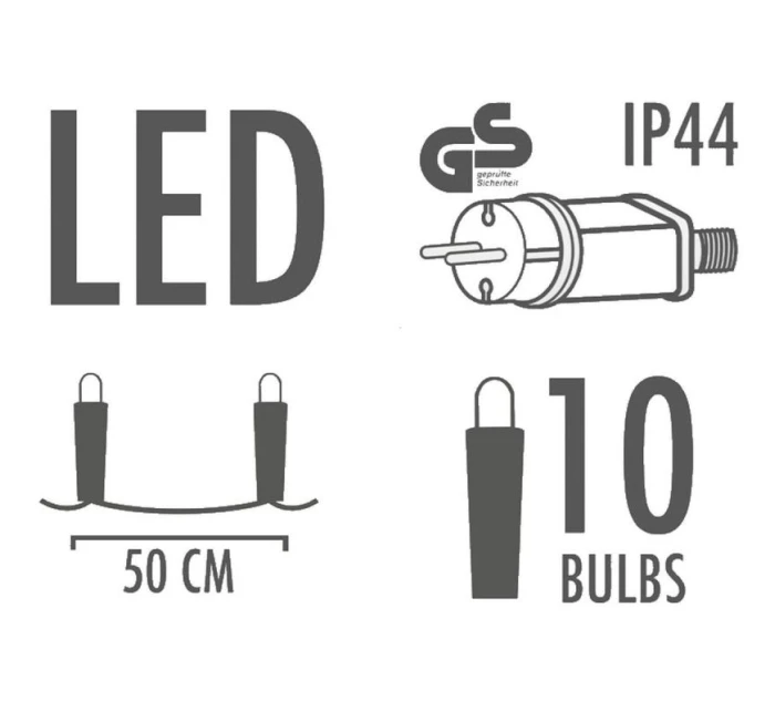 ZAHRADNÍ GIRLANDA PARTY LIGHT 10LED EDISON ZAHRADNÍ GIRLANDA PARTY LIGHT 10LED EDISON