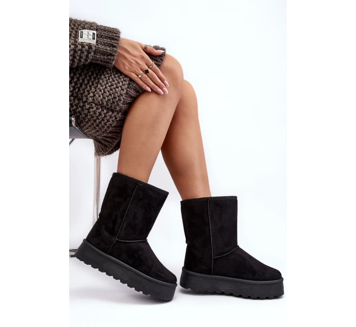 Dámské sněžné boty zateplené kožešinou Černá Abrams Dámské sněžné boty zateplené kožešinou Černá Abrams