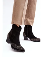 Dámské zdobené kovbojky na sloupku černé Eleduana Dámské zdobené kovbojky na sloupku černé Eleduana