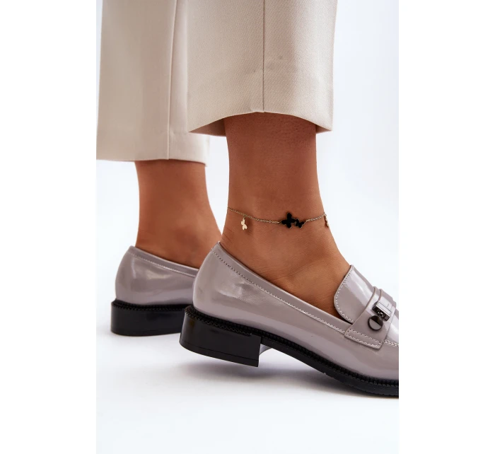 Dámské lakované mokasíny šedé Nerilaja Dámské lakované mokasíny šedé Nerilaja