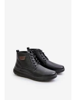Pánské zateplené boty na zip šněrovací černé model 21678278 - EVENTO