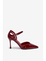 Lakované lodičky s páskem bordové model 21788333 - Boto Lakované lodičky s páskem bordové model 21788333 - Boto