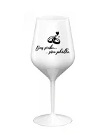 DNES SVATBA, ZÍTRA POHÁDKA - bílá nerozbitná sklenice na víno 470 ml DNES SVATBA, ZÍTRA POHÁDKA - bílá nerozbitná sklenice na víno 470 ml