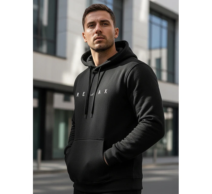 Bluza męska z kapturem RELAX czarna model 22106286 - FashionStreet