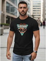 Pánské tričko s potiskem HOT ROD GARAGE černé FashionStreet NX5093R