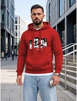 Pánská mikina s kapucí a potiskem TOKYO, červená, FashionStreet NX5146BX