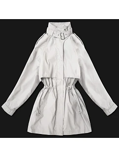 Dámská tenká bunda s větrovým límcem Goodlookin světle béžová (P3-6302-12)