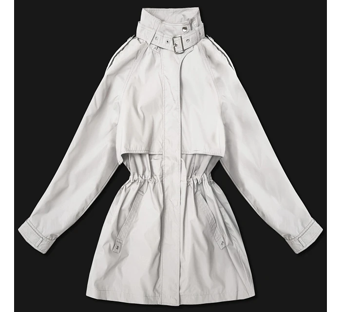 Dámská tenká bunda s větrovým límcem Goodlookin světle béžová (P3-6302-12)