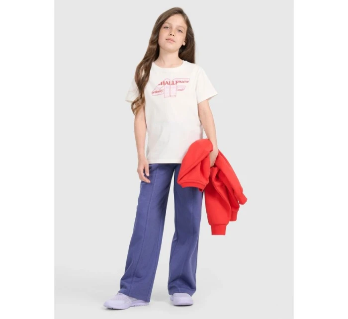 Dívčí tepláky s širokými nohavicemi 4F 4FJRAW25TTROF1598-33S Dívčí tepláky s širokými nohavicemi 4F 4FJRAW25TTROF1598-33S