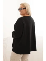 Dámská blůza Plus Size s bavlnou, kapsou a ohrnutým rukávem kiwi Dámská blůza Plus Size s bavlnou, kapsou a ohrnutým rukávem kiwi