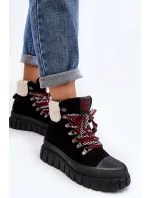 Zateplené boty trapery na tlusté podrážce černé model 21642871 - Boto Zateplené boty trapery na tlusté podrážce černé model 21642871 - Boto