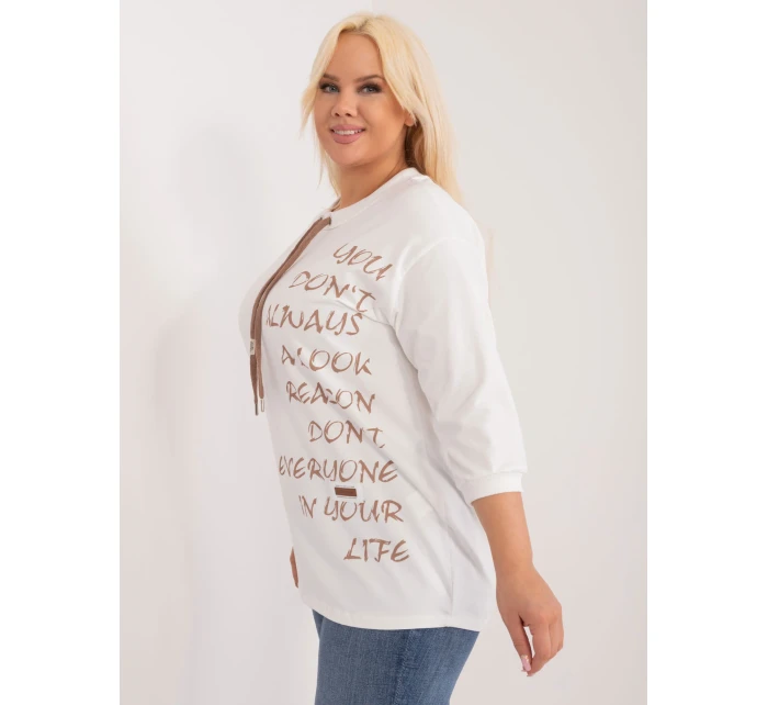 Bluzka RV BZ model 20742474 biało brązowy - FPrice Bluzka RV BZ model 20742474 biało brązowy - FPrice