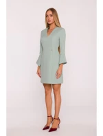 model 21296043 Šaty s širokými manžetami mátové - Moe model 21296043 Šaty s širokými manžetami mátové - Moe