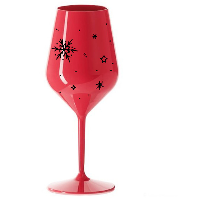 ZIMĚNKA - červená nerozbitná sklenice na víno 470 ml