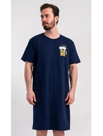 Pánská noční košile s krátkým rukávem Pivo Tmavě modrá - Vienetta