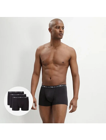 Pánské boxerky 3 ks COTTON STRETCH černé - DIM Pánské boxerky 3 ks COTTON STRETCH černé - DIM