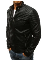 Pánská kožená bunda černá Dstreet TX3265