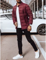 FashionStreet pánská bordó prošívaná bunda TX4443 FashionStreet pánská bordó prošívaná bunda TX4443