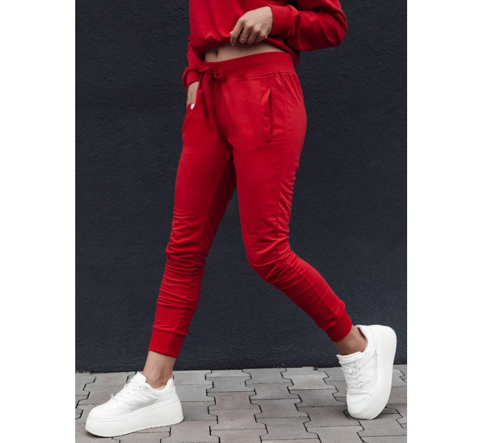 Dámské tepláky RELAX MODE červené FashionStreet UY2141 Dámské tepláky RELAX MODE červené FashionStreet UY2141