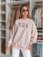 Dámská oversize mikina s jezevčíky JAMNIKOVE růžová FashionStreet BY1497