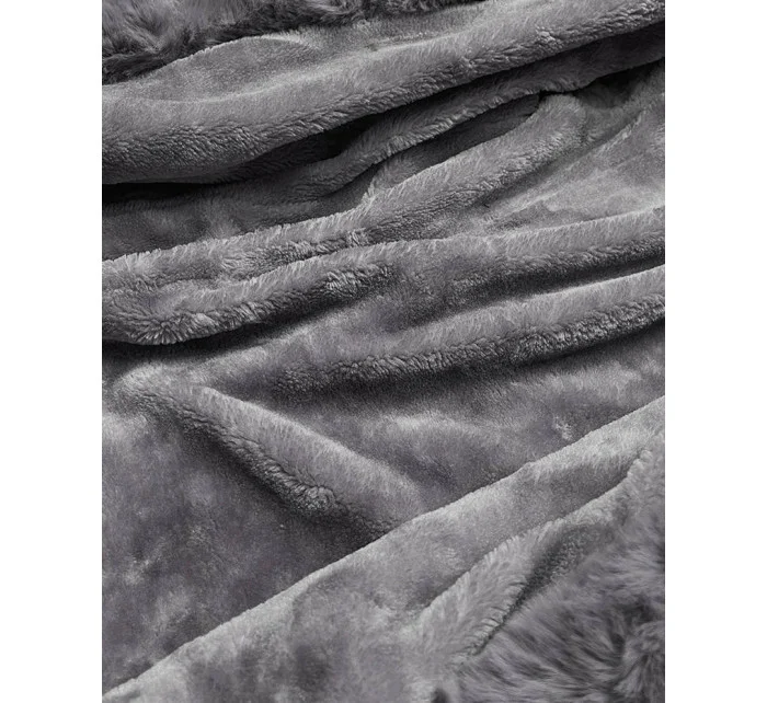 Černo/šedá dámská džínová bunda s kožešinovou podšívkou (B8068-109) Černo/šedá dámská džínová bunda s kožešinovou podšívkou (B8068-109)