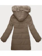 Béžová dámská zimní bunda s kapucí model 21246933 - J.STYLE