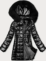 Dámská metalická bunda s kapucí J Style černá (16M9120-392)