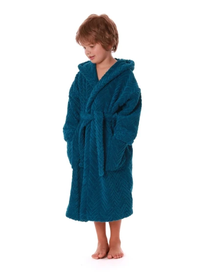 Dětský župan Athena s kapucí 3116 petrolejová - Vestis Dětský župan Athena s kapucí 3116 petrolejová - Vestis