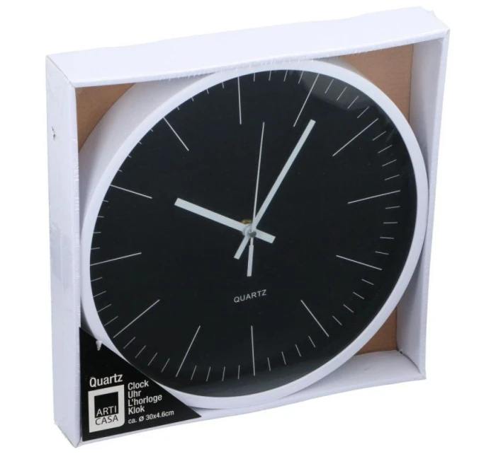 NÁSTĚNNÉ HODINY 29,5X4,6CM ARTICASA BÍLÉ