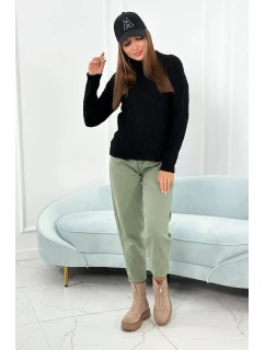 Svetr s model 18960115 vazbou černý - K-Fashion