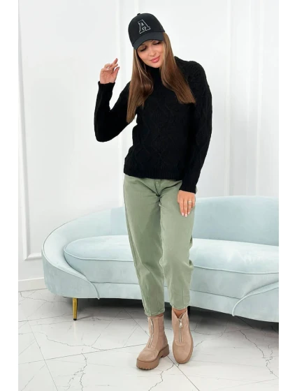 Svetr s model 18960115 vazbou černý - K-Fashion Svetr s model 18960115 vazbou černý - K-Fashion