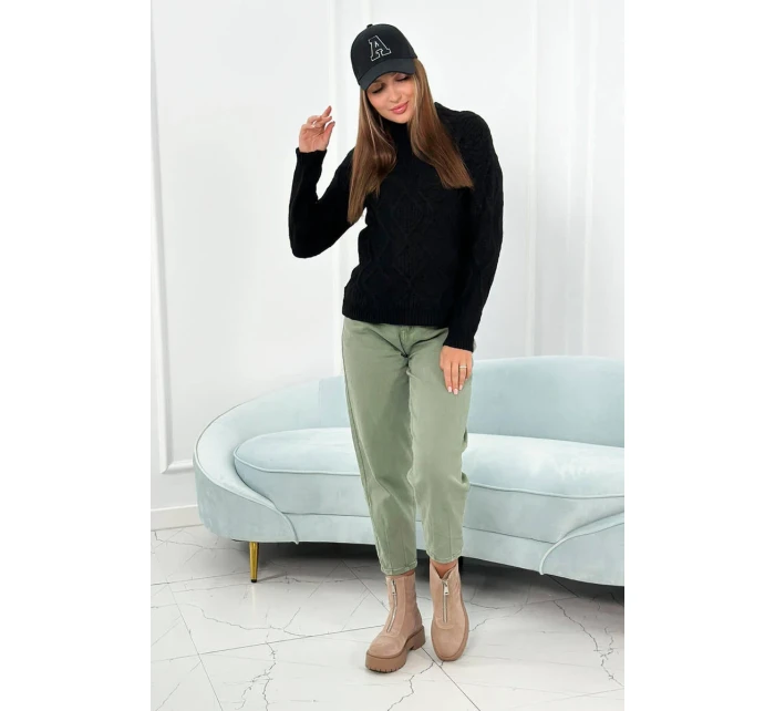 Svetr s model 18960115 vazbou černý - K-Fashion Svetr s model 18960115 vazbou černý - K-Fashion