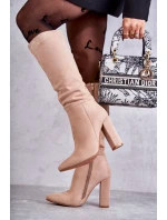 Klasické semišové boty na podpatku Tmavě béžová model 21595222 - Boto Klasické semišové boty na podpatku Tmavě béžová model 21595222 - Boto