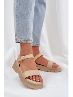 Dámské Sandály Na Platformě Béžové model 21684403 - Boto