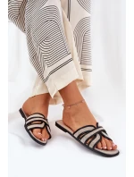 Plné Dámské Pantofle S Mašlí Béžové Tobin Plné Dámské Pantofle S Mašlí Béžové Tobin