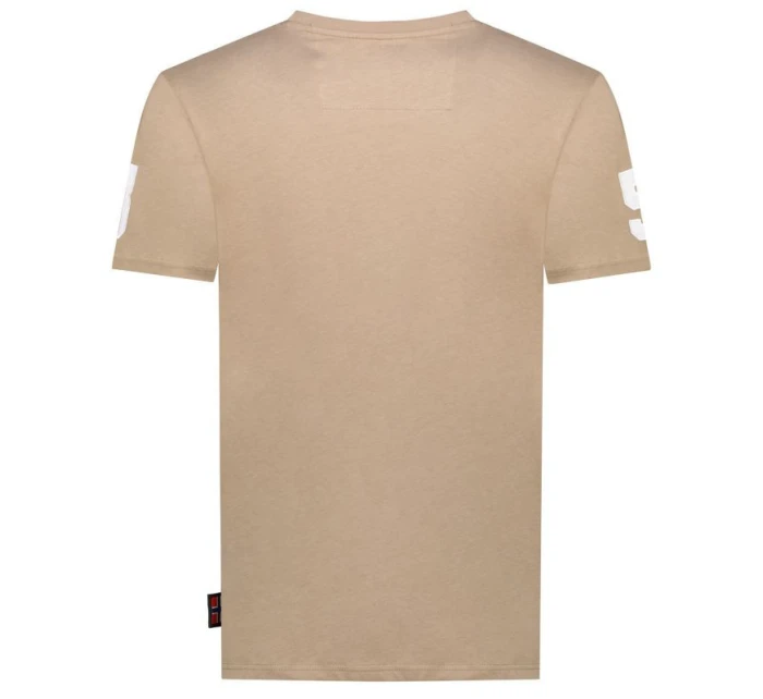 Pánské tričko Jequestre 254 M SY1305H/GN Tmavě béžová s potiskem - Geographical Norway